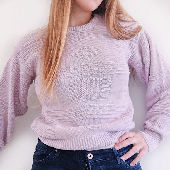 Vintage Sweaters - HPVintage Light Purple Aztec Print Sweater